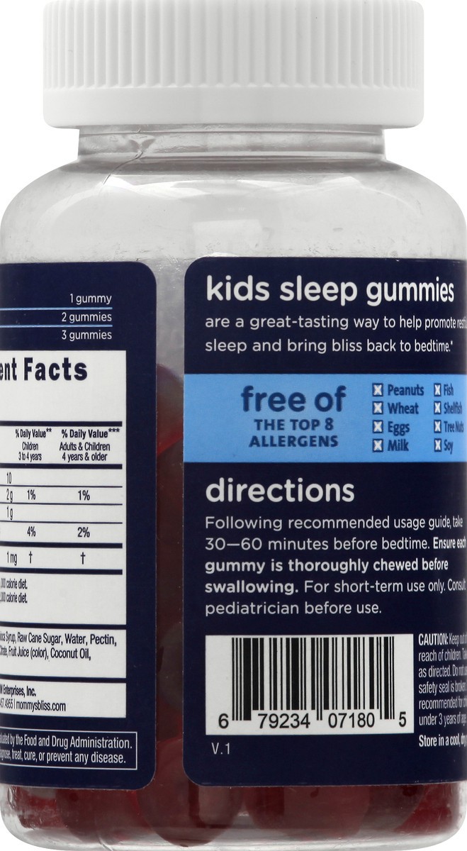 slide 5 of 9, Mommy's Bliss Kids Gummies Kids 3 YRS+ Strawberry Sleep + Melatonin 60 ea, 60 ct