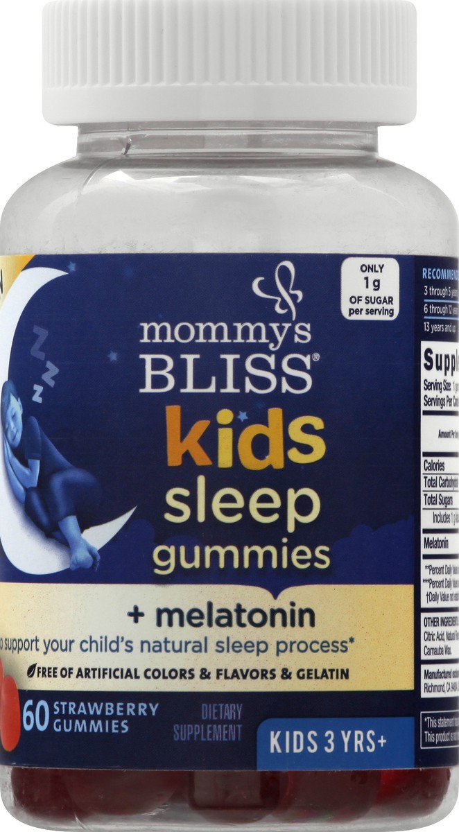 slide 6 of 9, Mommy's Bliss Kids Gummies Kids 3 YRS+ Strawberry Sleep + Melatonin 60 ea, 60 ct