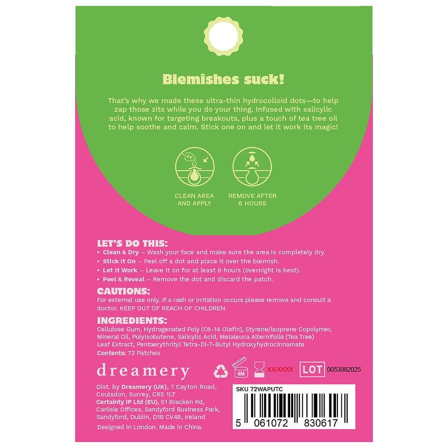 slide 3 of 3, Dreamery Under The Tree Hydrocolloid Blemish Patches, 72 ct