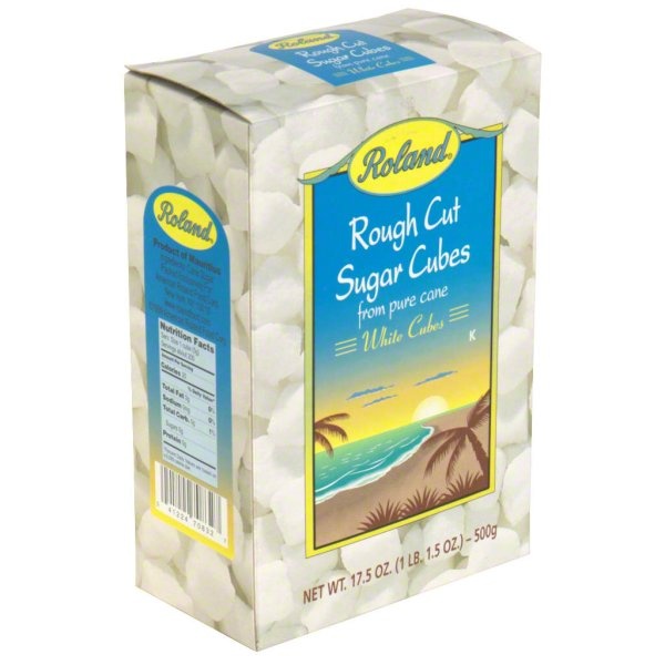 slide 1 of 1, Roland Rough Cut Sugar Cubes, White, 17 oz