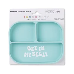 Bella Tunno Tunno Tots Starter Suction Plate - Get In My Belly - Turquoise