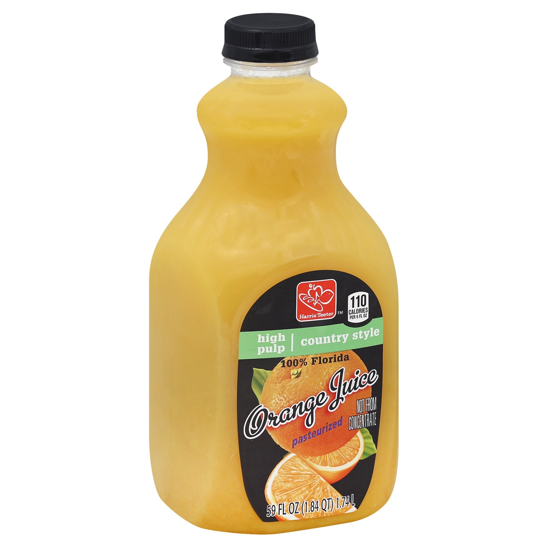 slide 1 of 1, Harris Teeter Country Style High Pulp 100% Orange Juice, 59 oz