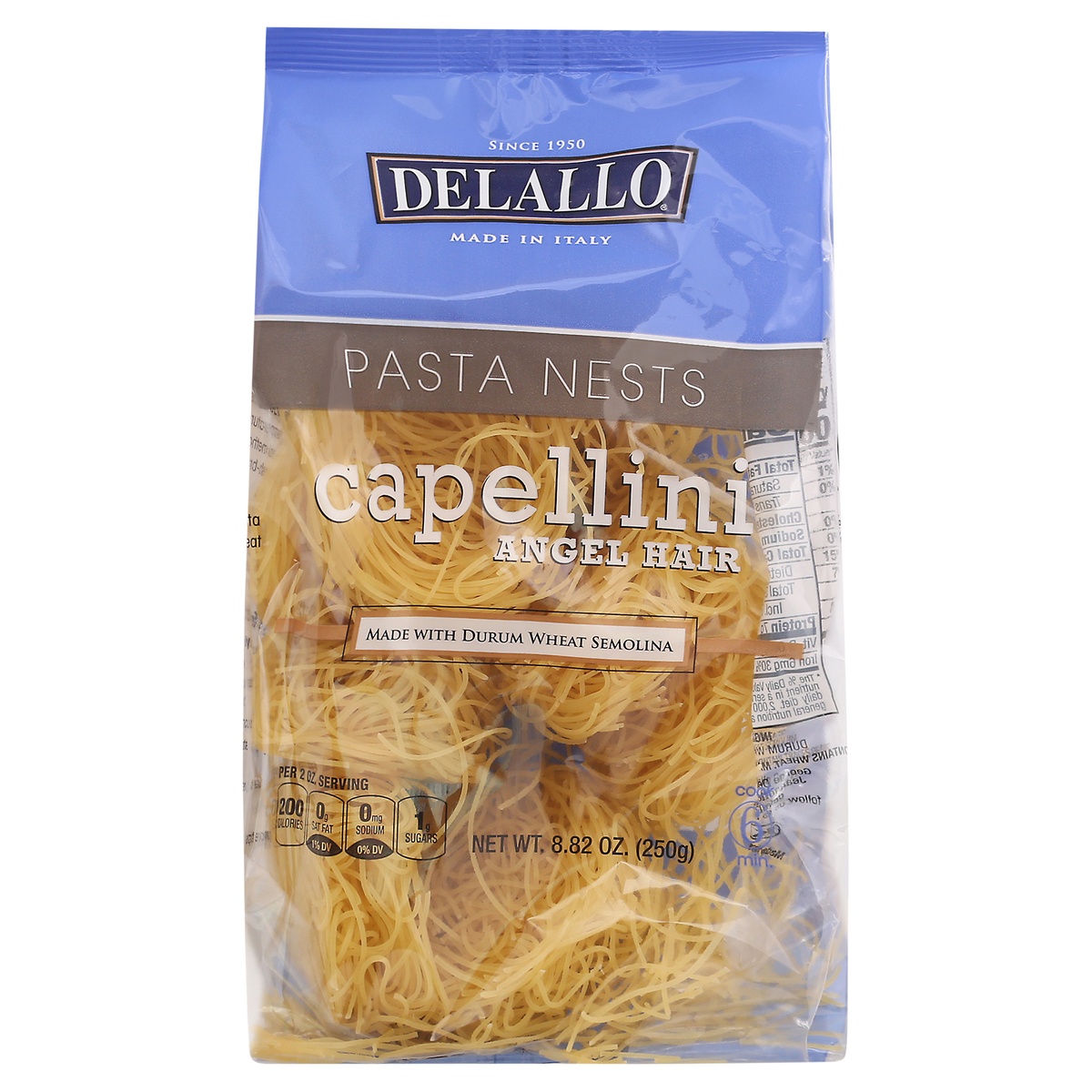 slide 1 of 1, DeLallo Angel Hair Pasta Nests, 8.82 oz