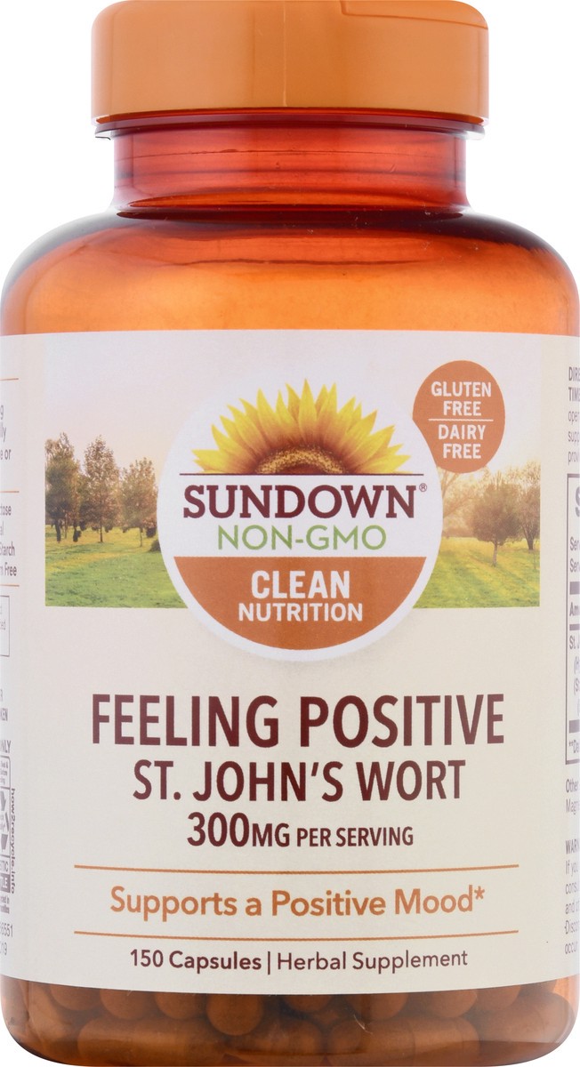 slide 8 of 9, Sundown Non-GMO 300 mg Capsules Feeling Positive St. John's Wort 150 ea, 150 ct; 300 mg