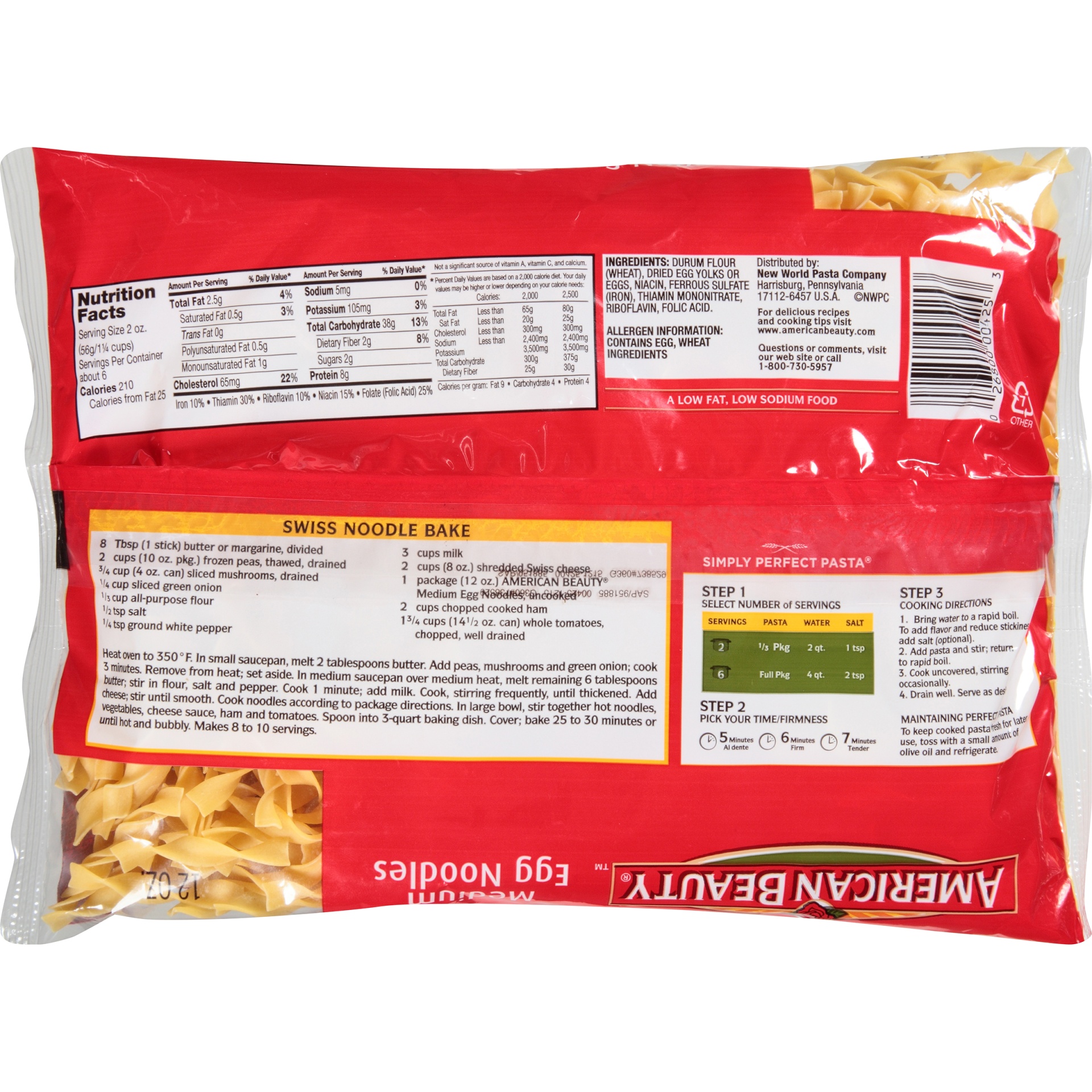 slide 2 of 6, American Beauty Medium Egg Noodles Bags, 12 ct; 12 oz