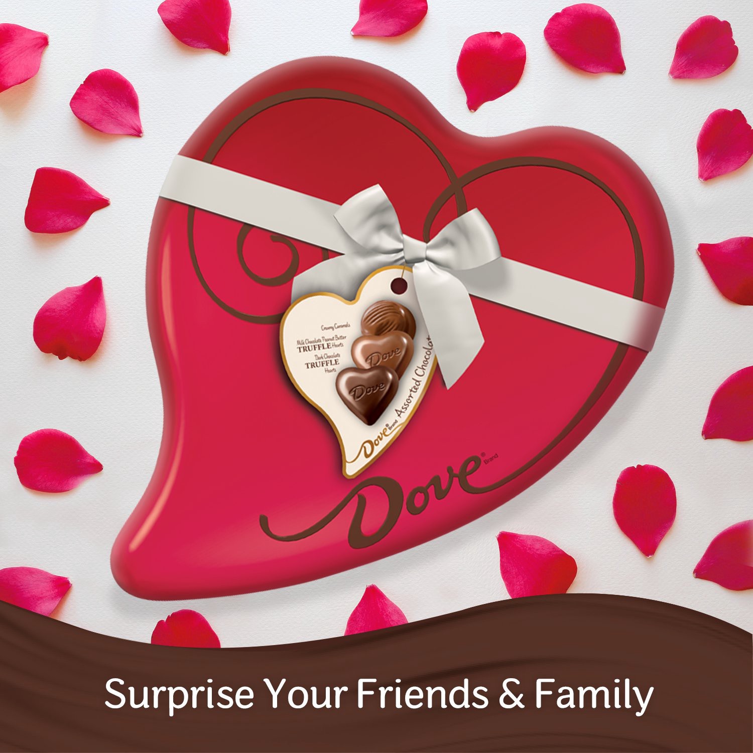 slide 6 of 7, DOVE Valentine's Assorted Chocolate Candy Heart Gift Box 8.13-Ounce Tin, 8.13 oz