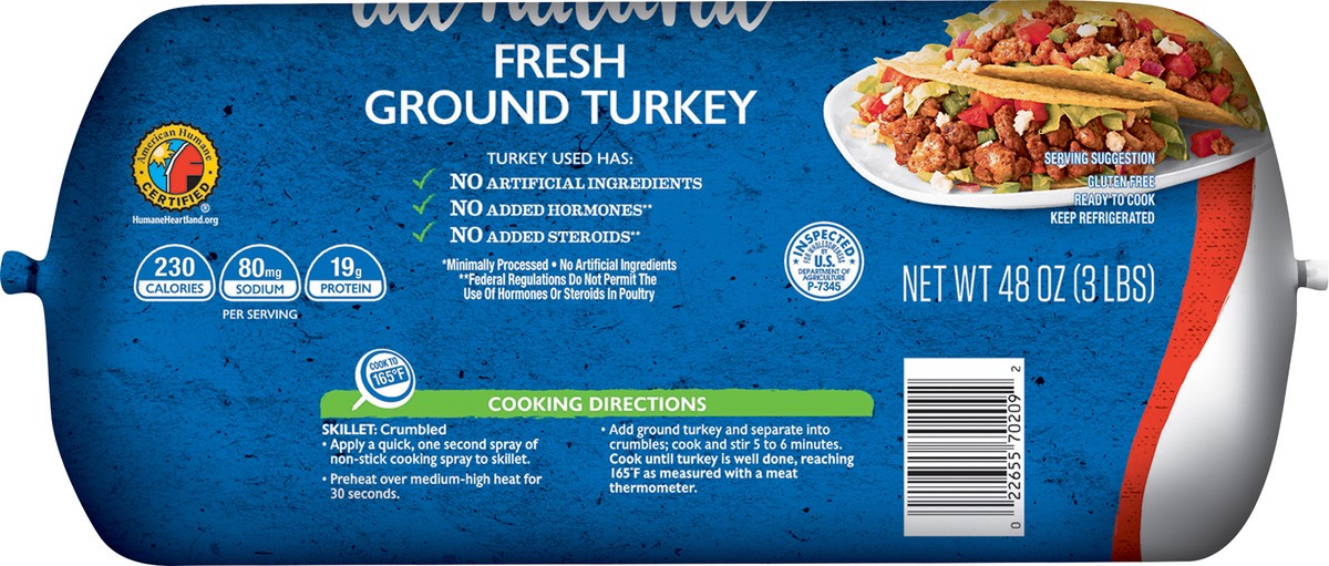 slide 4 of 10, Butterball All Natural Ground Turkey - 48 Oz, 48 oz