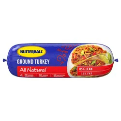 Butterball All Natural Fresh Ground Turkey, 85%/15%, 48oz, 1 roll