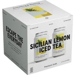 Something & Nothing Sicilian Lemon Iced Tea Soda 4 pk Cans