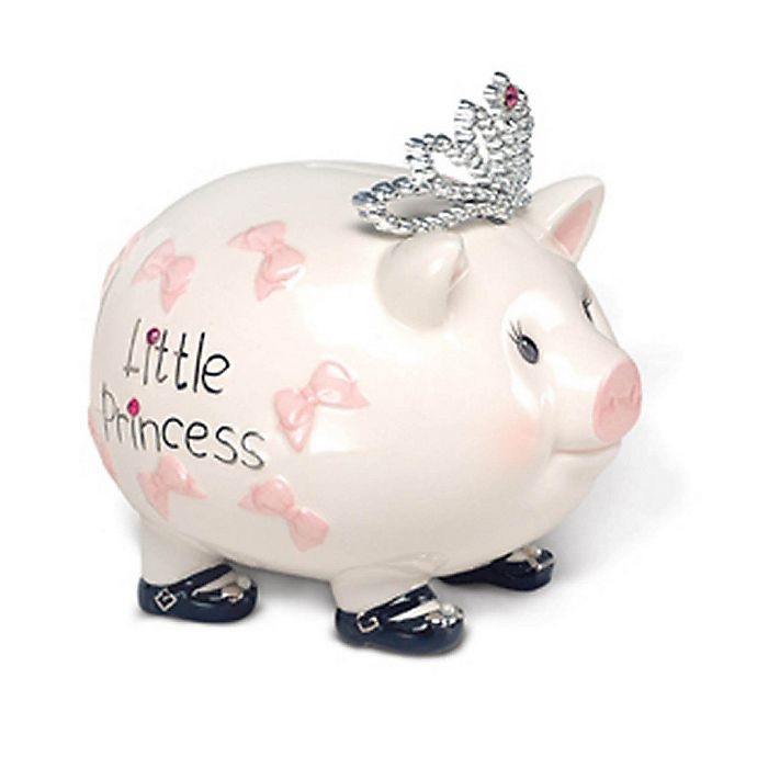 slide 1 of 1, Mud Pie Baby Princess Piggy Bank, 1 ct