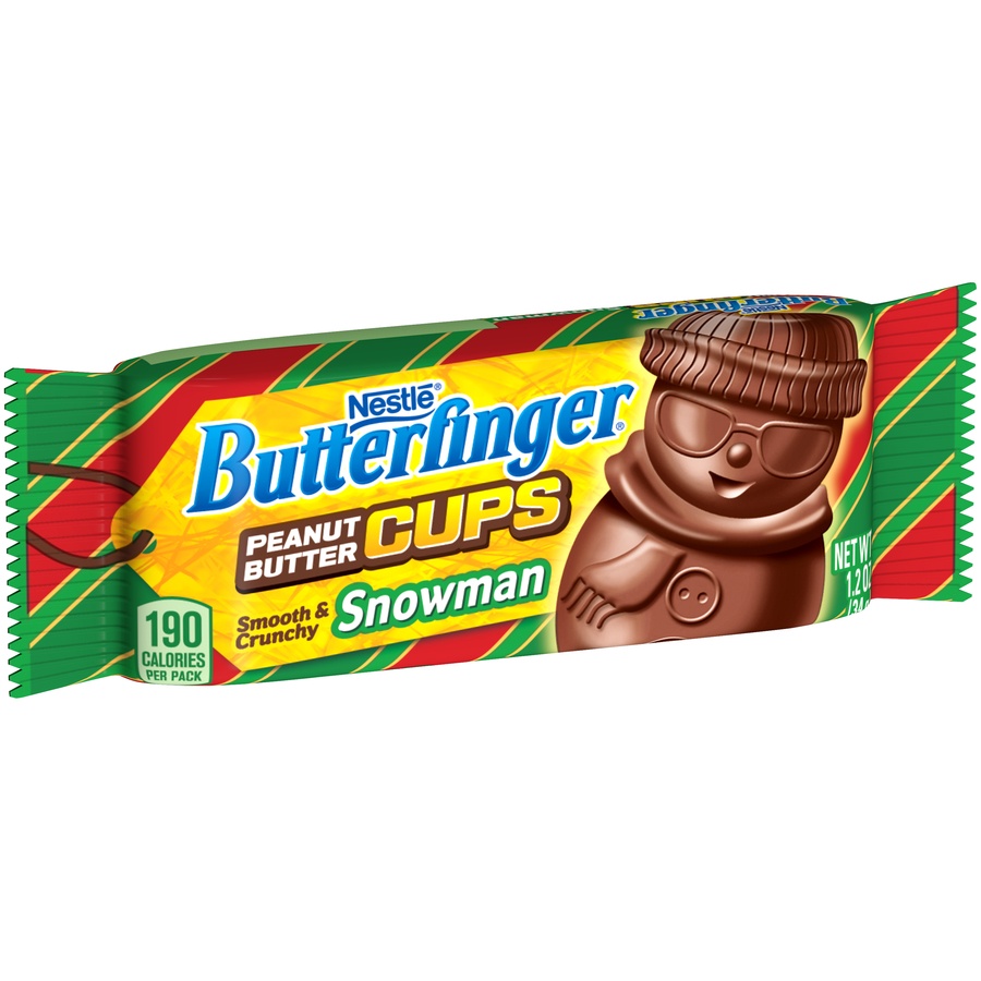 slide 2 of 8, Butterfinger Peanut Butter Cups Smooth & Crunchy Snowman Candy, 1.2 oz