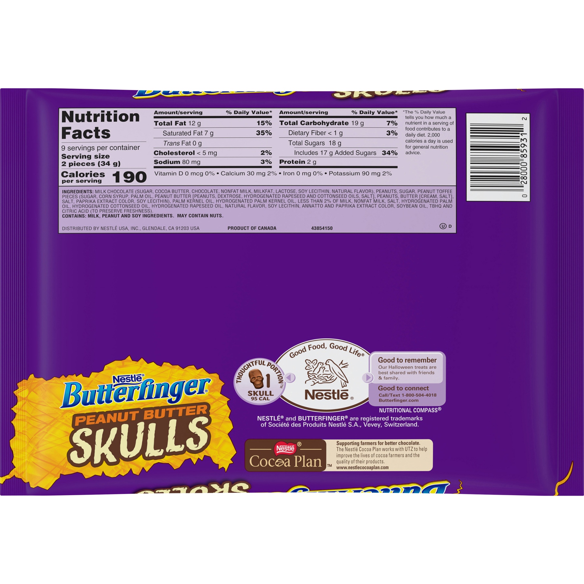 slide 4 of 6, Butterfinger Peanut Butter Skulls Candy, 10.8 oz