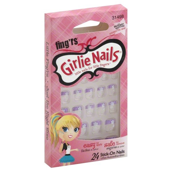 slide 1 of 1, Fing'rs Stick-On Nails 24 ea, 24 ct