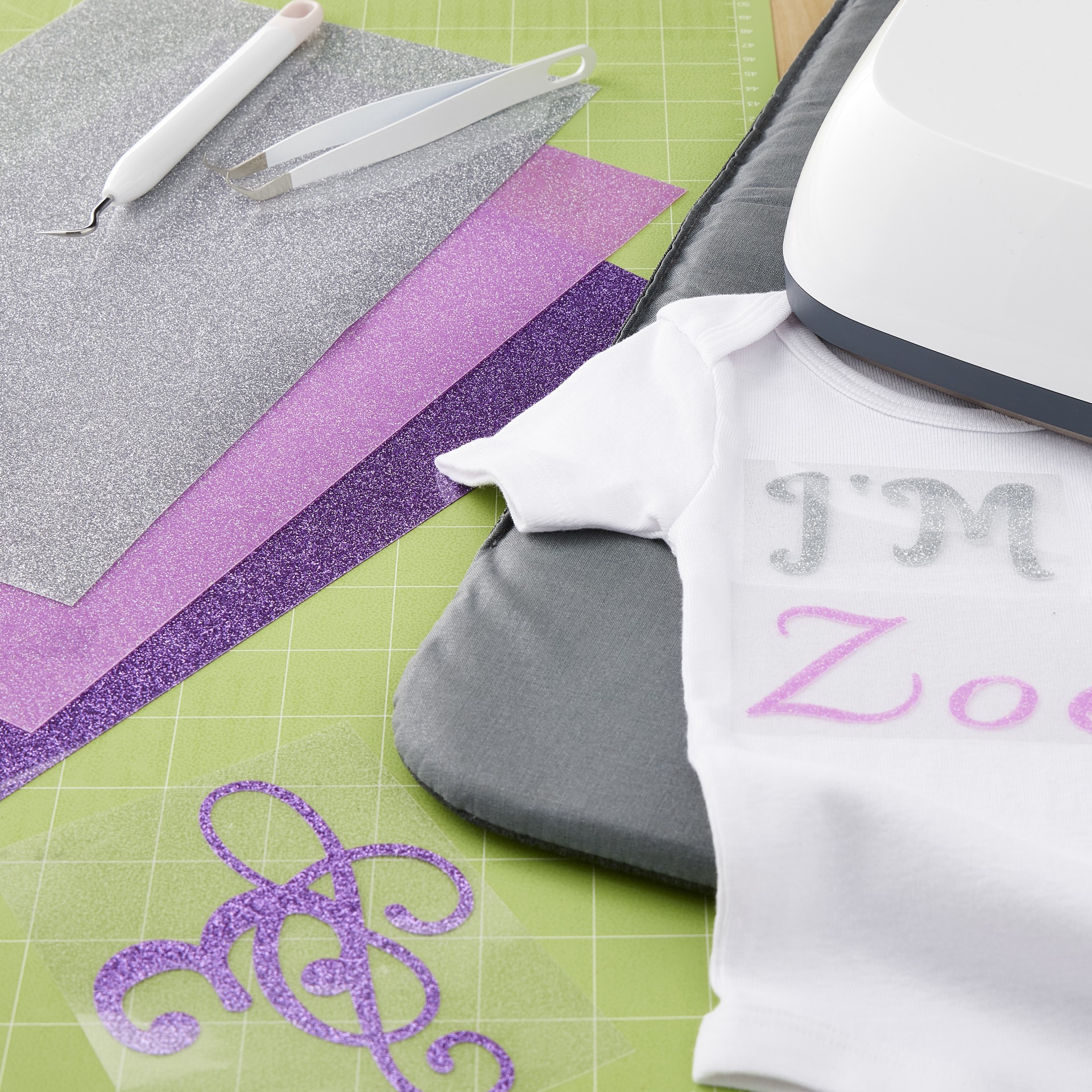 slide 2 of 3, Cricut Glitter Iron-On Princess Sampler, 12 in x 12 in