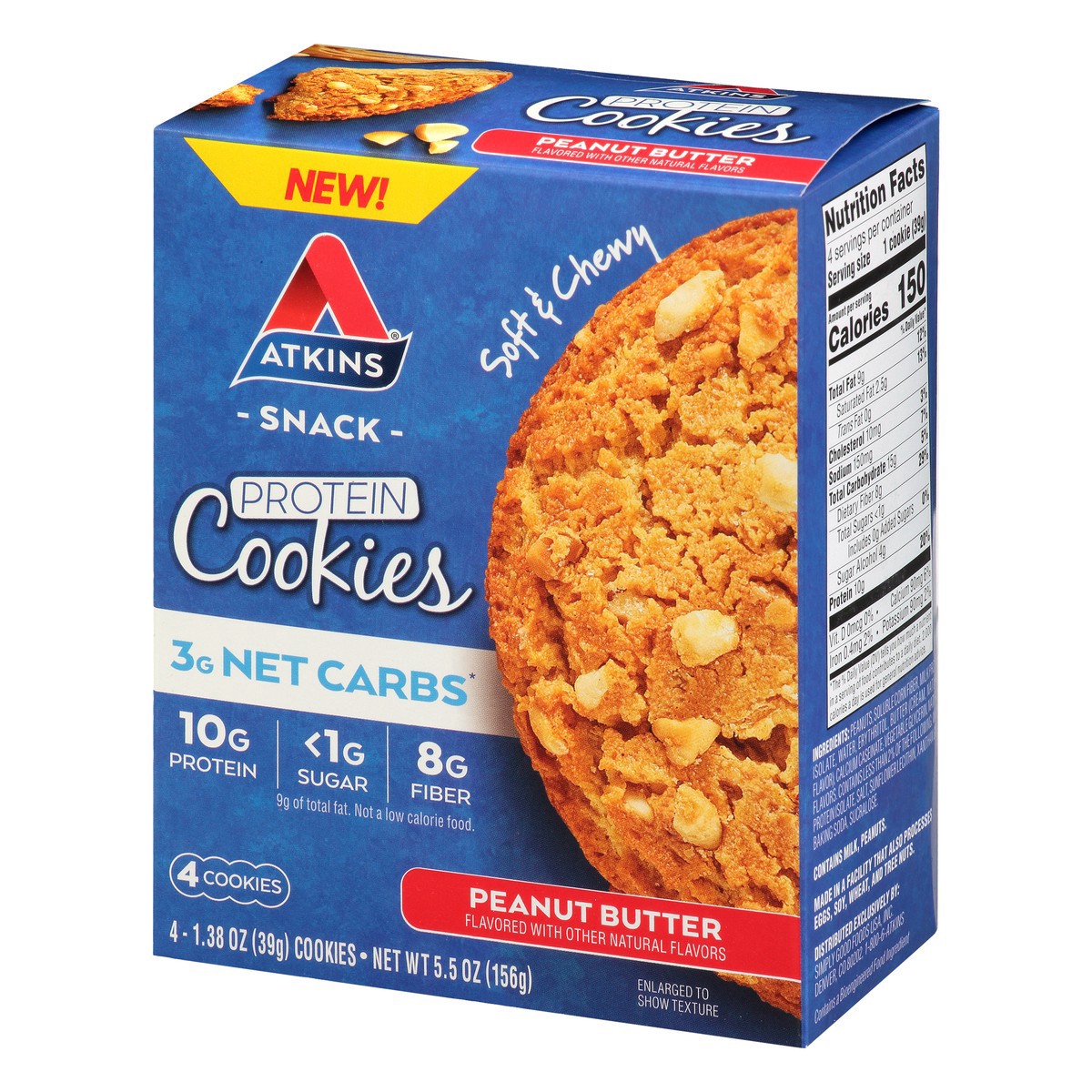 slide 3 of 9, Atkins Protein Cookies, 4 ct