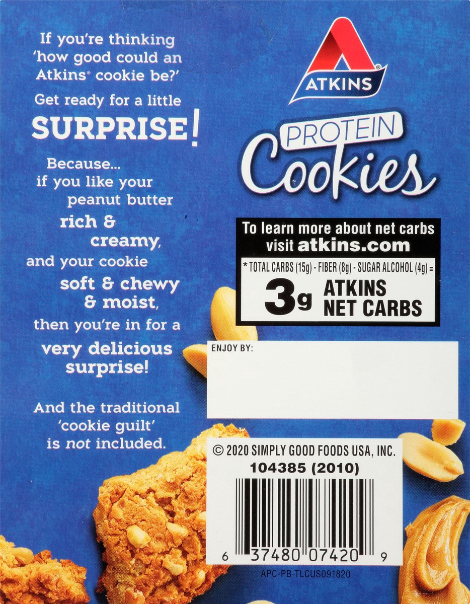 slide 8 of 9, Atkins Protein Cookies, 4 ct