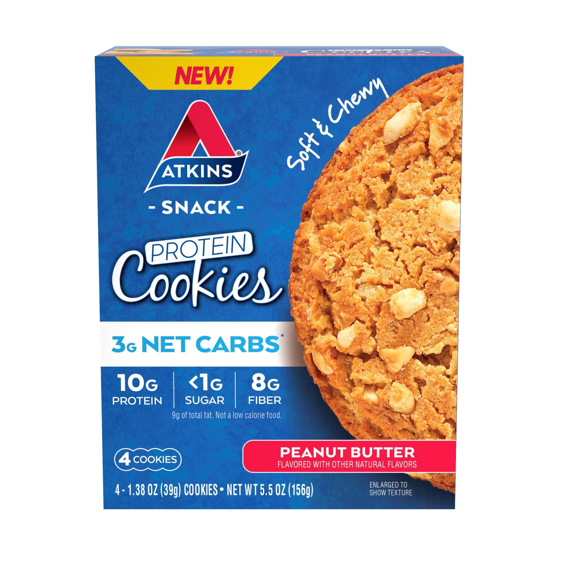 slide 1 of 9, Atkins Protein Cookies, 4 ct