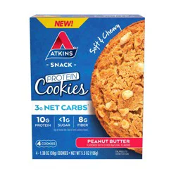Atkins Protein Cookies, Peanut Butter, Soft & Chewy