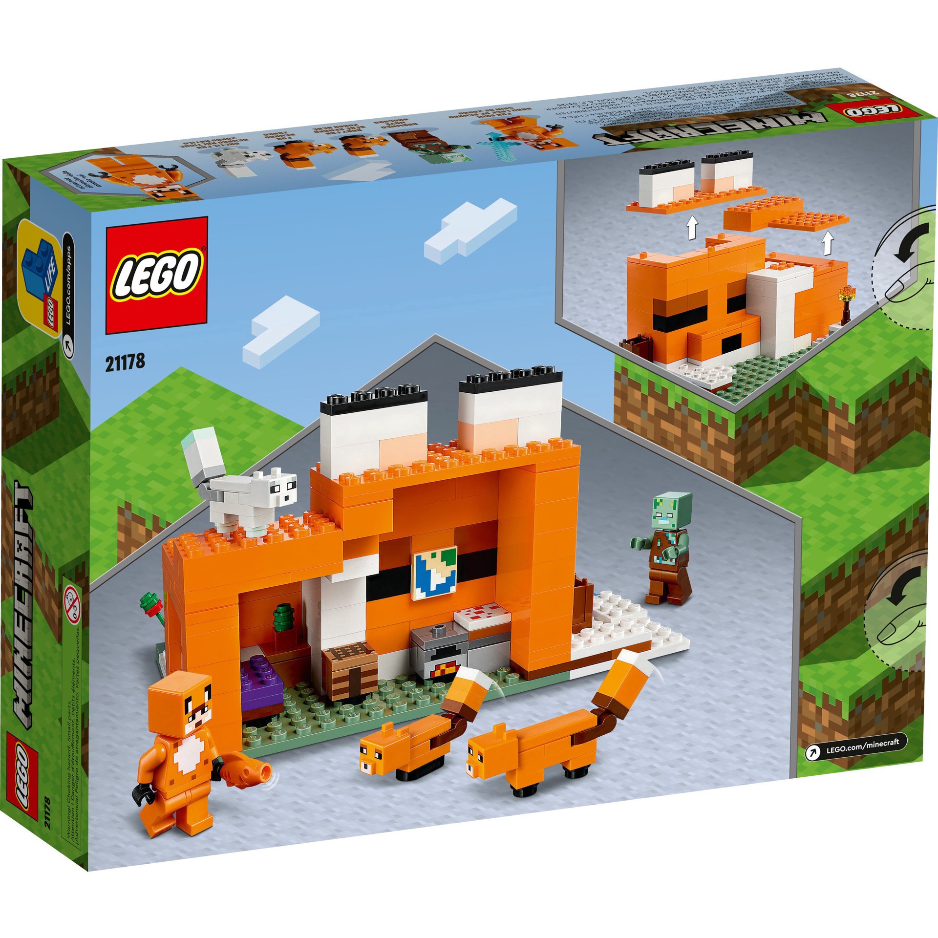 slide 6 of 11, LEGO Minecraft The Fox Lodge 21178 Building Set, 1 ct