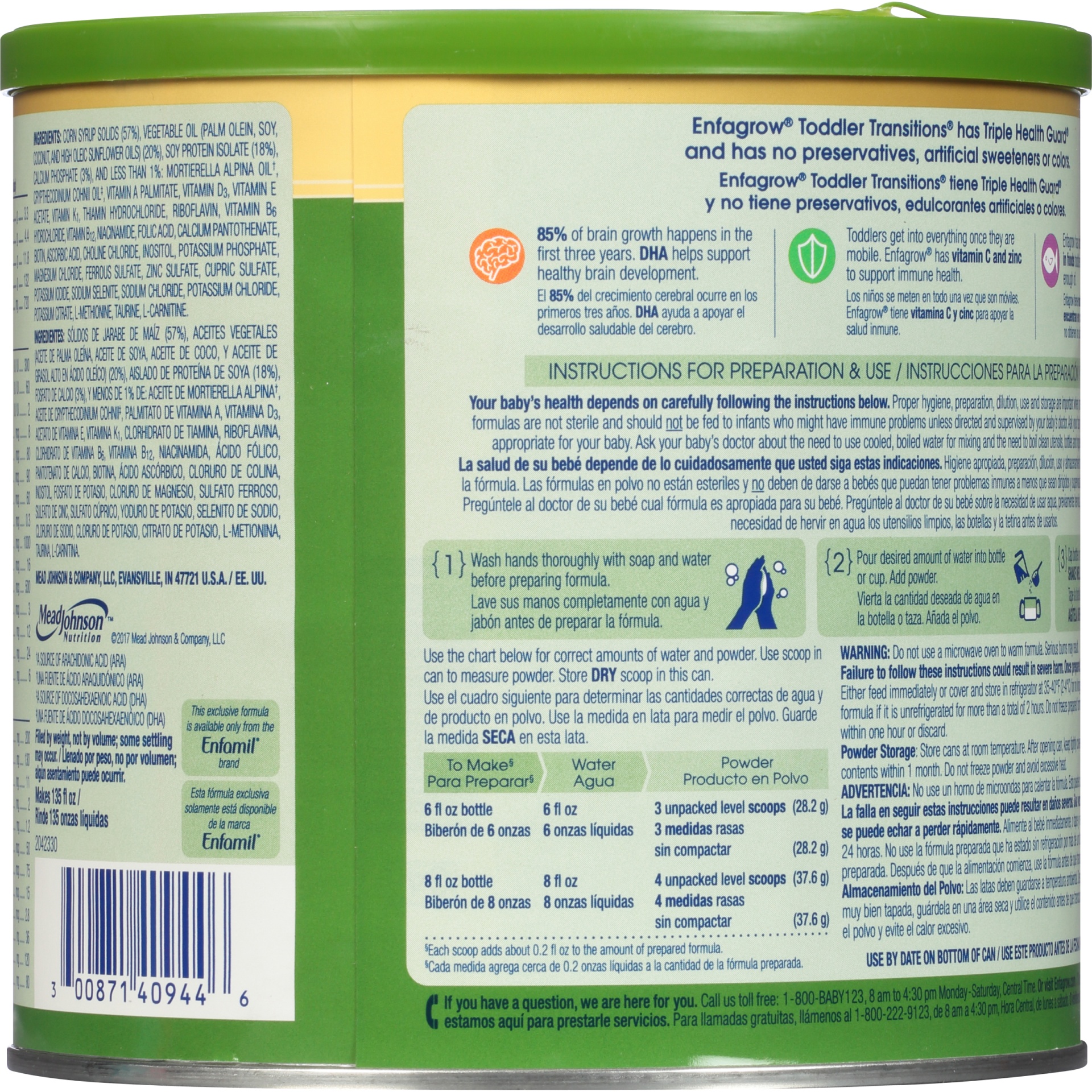 slide 4 of 6, Enfagrow Infant & Toddler Formula 20 oz, 20 oz