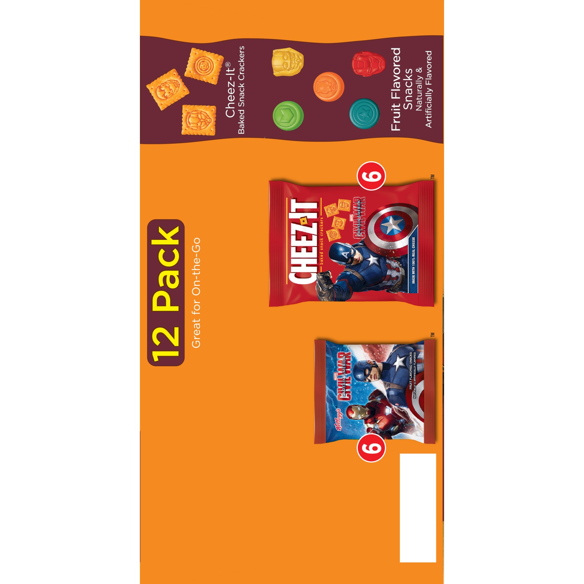 slide 7 of 7, Kellogg's Marvel Captain America Civil War Fruit Flavored Snacks & Crackers, 12 ct