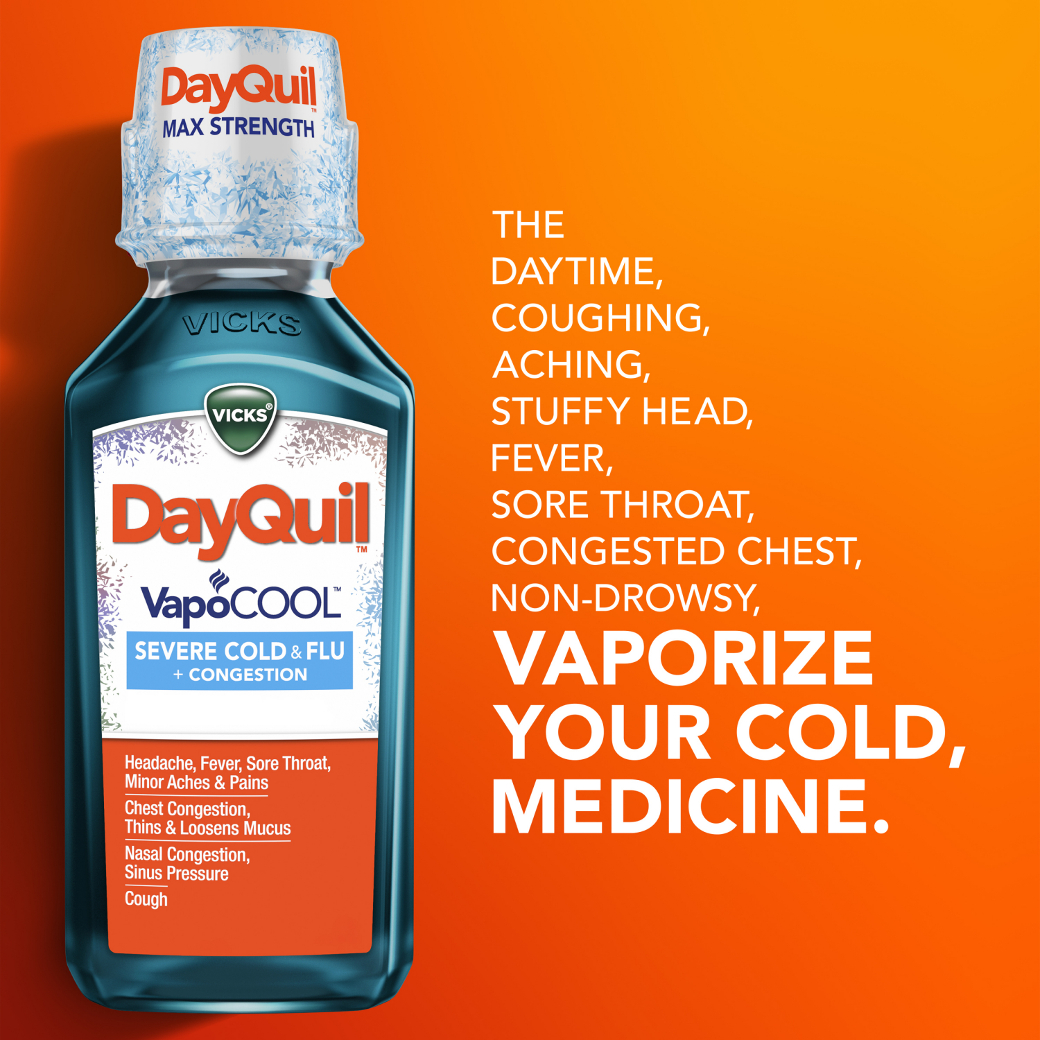 slide 2 of 5, Vicks DayQuil & NyQuil Severe VapoCOOL Cold & Flu Medicine Liquid - 24 fl oz, 2 ct