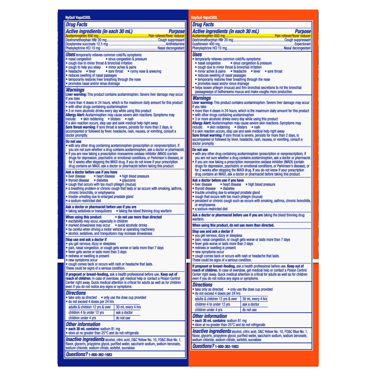 slide 4 of 5, Vicks DayQuil & NyQuil Severe VapoCOOL Cold & Flu Medicine Liquid - 24 fl oz, 2 ct