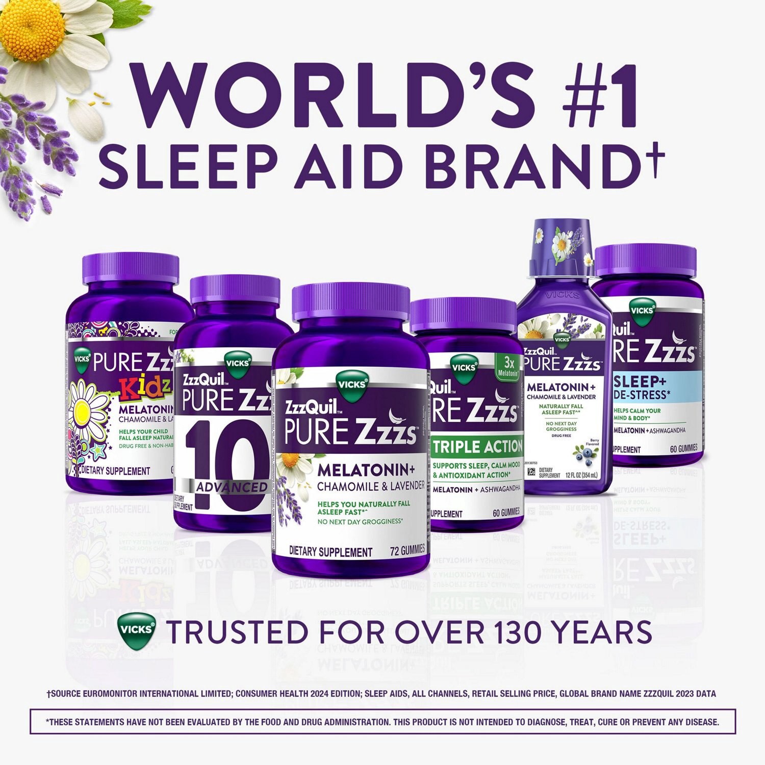 slide 4 of 7, Vicks ZzzQuil Pure Zzzs Melatonin Liquid, Sleep Aid, Liquid Melatonin 2mg, with Chamomile & Lavender, Fall Asleep Fast, Melatonin Sleep Aids for Adults, Berry Flavored, 12 FL OZ, 12 fl oz