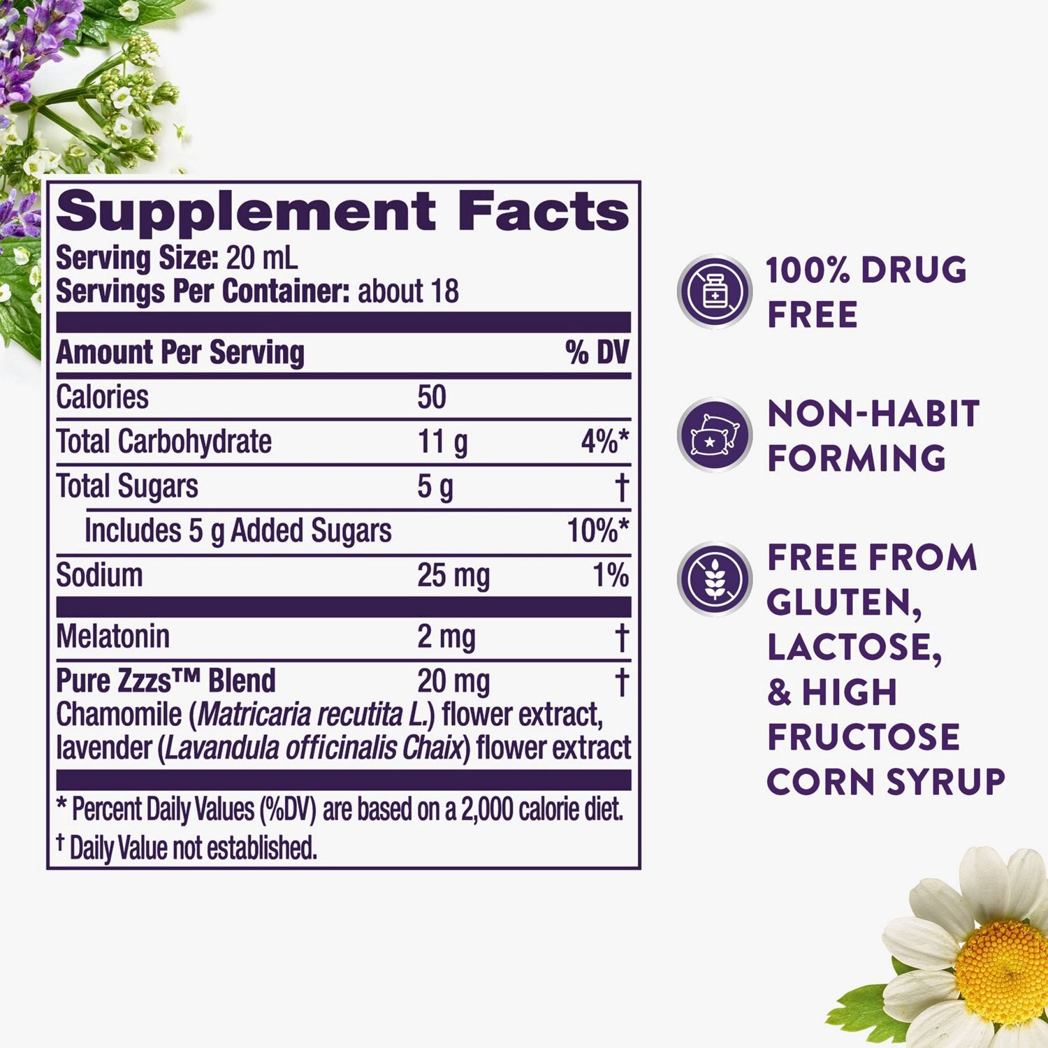 slide 3 of 7, Vicks ZzzQuil Pure Zzzs Melatonin Liquid, Sleep Aid, Liquid Melatonin 2mg, with Chamomile & Lavender, Fall Asleep Fast, Melatonin Sleep Aids for Adults, Berry Flavored, 12 FL OZ, 12 fl oz