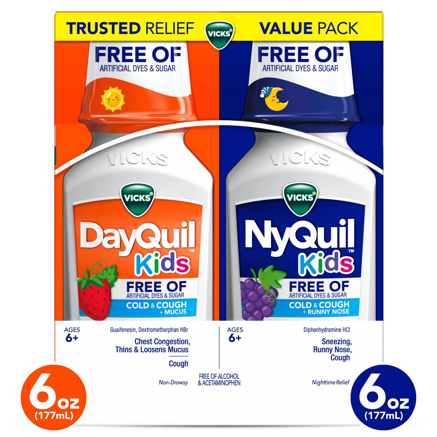 slide 5 of 10, Vicks Dayquil/Nyquil Kids Combo Pack, 6 Oz, 4 Ct, 6 oz