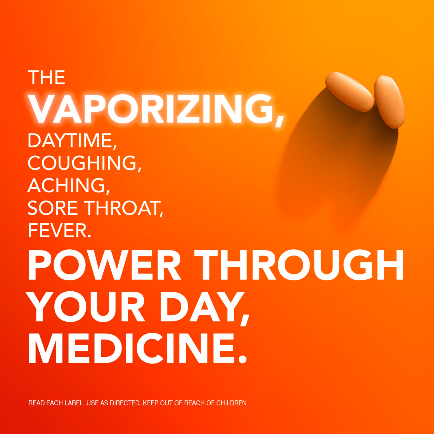 slide 4 of 5, Vicks DayQuil VapoCOOL Cold & Flu Coated Caplets, Over-the-Counter Medicine, Powerful Daytime Relief for Headache, Fever, Sore Throat, Minor Aches and Pains, and Cough, 24 Count, 24 ct