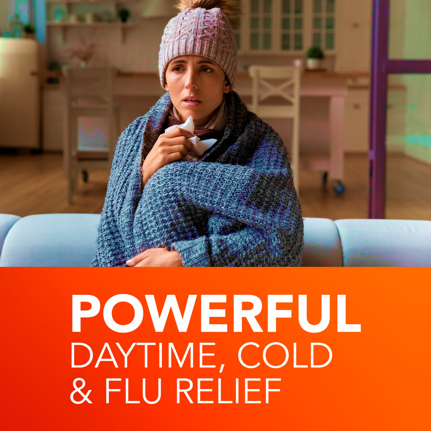 slide 5 of 5, Vicks DayQuil VapoCOOL Cold & Flu Coated Caplets, Over-the-Counter Medicine, Powerful Daytime Relief for Headache, Fever, Sore Throat, Minor Aches and Pains, and Cough, 24 Count, 24 ct