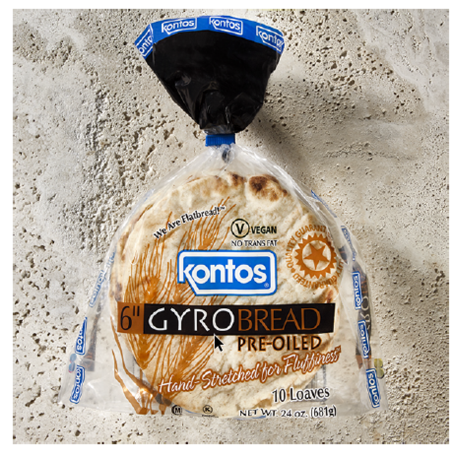 slide 1 of 2, Kontos 6 inch Gyro Bread, 10 ct; 24 oz