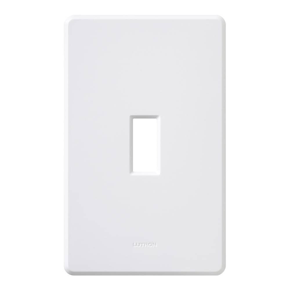 slide 1 of 6, Lutron Fassada 1 -Gang Standard Size Gloss White Plastic Indoor Screwless Toggle Wall Plate, 1 ct