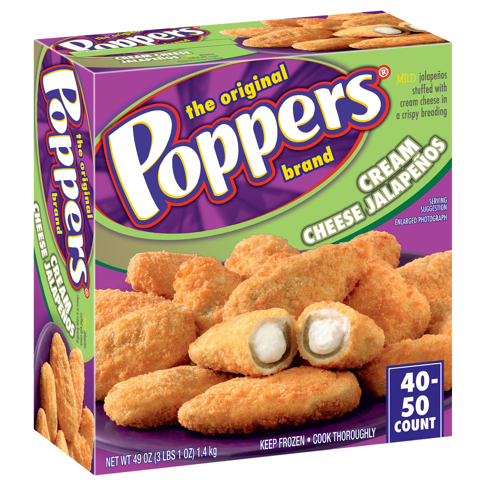 slide 4 of 5, Poppers Cream Cheese Jalapeños 49 oz. Box, 