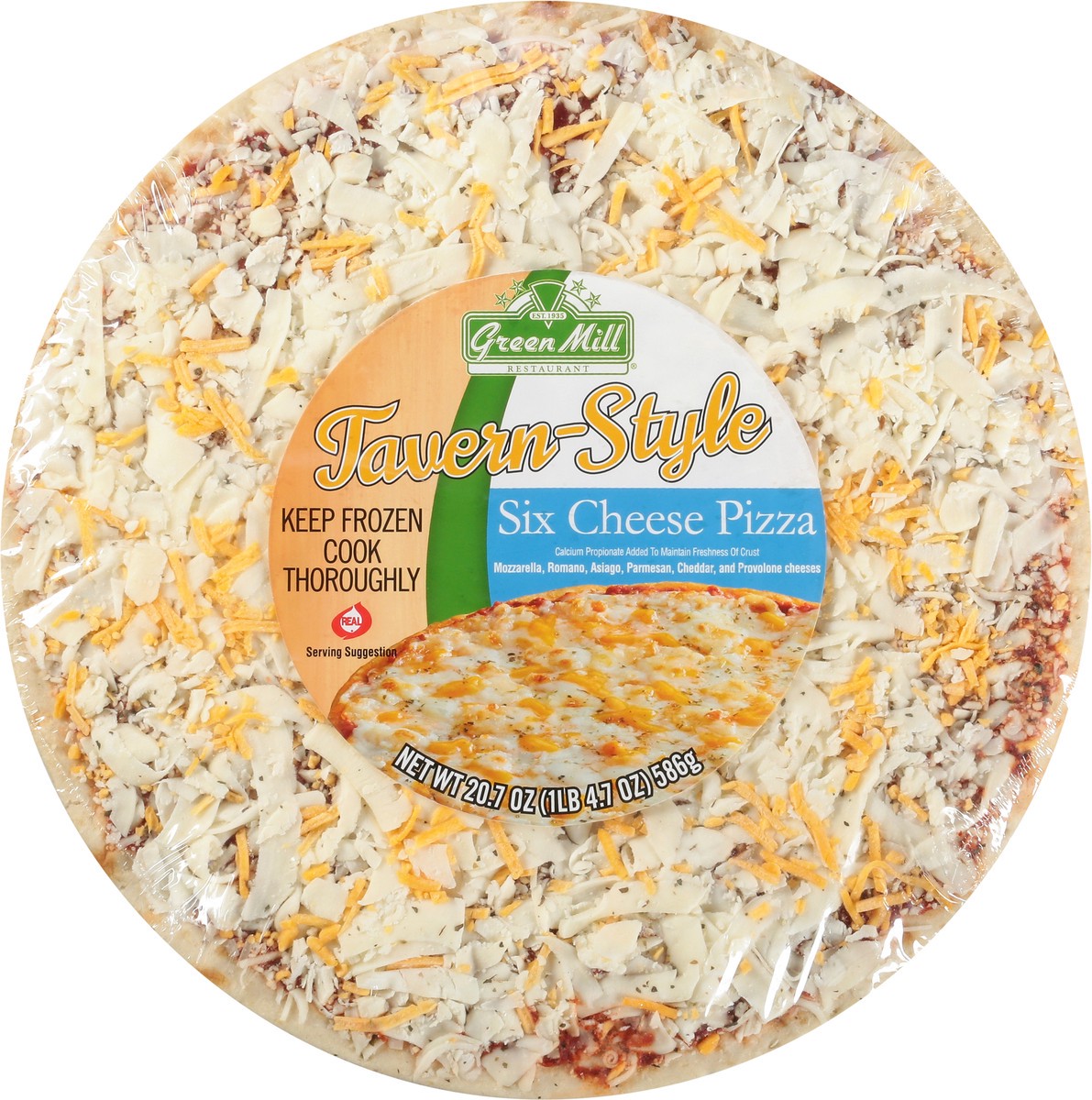 slide 7 of 12, Green Mill Restaurant Favern-Style Six Cheese Pizza 20.7 oz, 22 oz