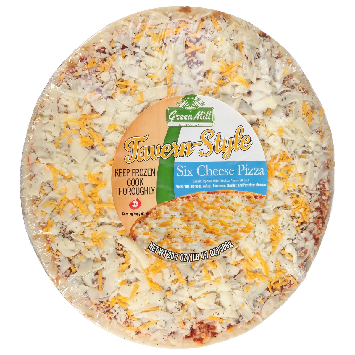 slide 10 of 12, Green Mill Restaurant Favern-Style Six Cheese Pizza 20.7 oz, 22 oz