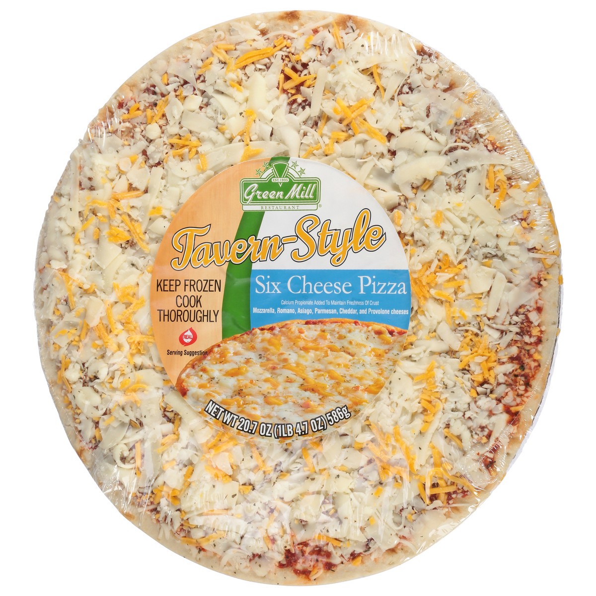 slide 4 of 12, Green Mill Restaurant Favern-Style Six Cheese Pizza 20.7 oz, 22 oz
