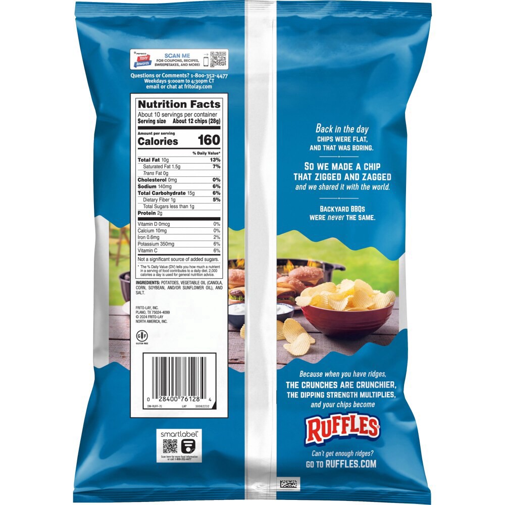 slide 2 of 2, Ruffles Potato Chips Original 10 1/4 Oz, 10.25 oz