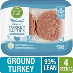 Simple Truth Natural Ground Turkey Patties 93% Lean