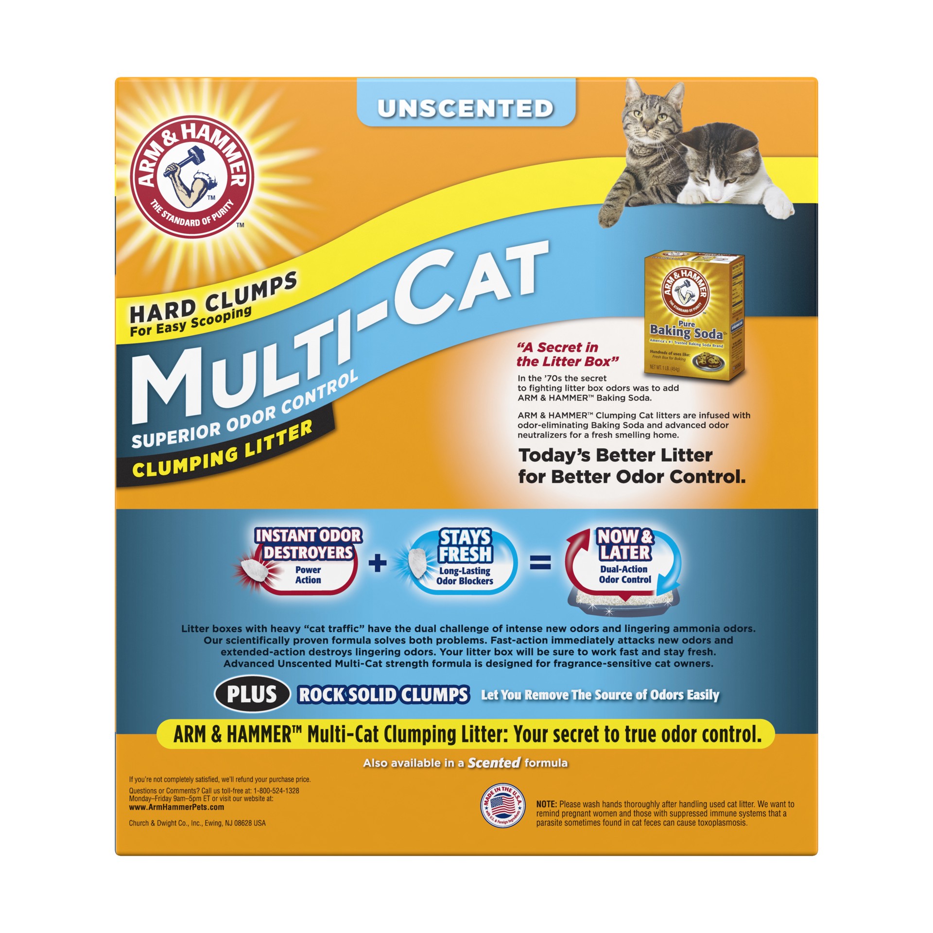 slide 3 of 4, ARM & HAMMER Multi-Cat Unscented Clumping Litter Value Size 29 lb, 29 lb