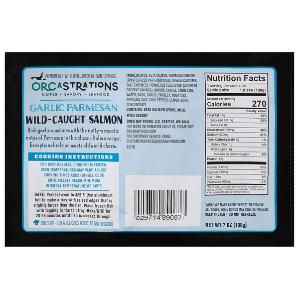 slide 1 of 1, Garlic Parmesan Salmon, 7 oz