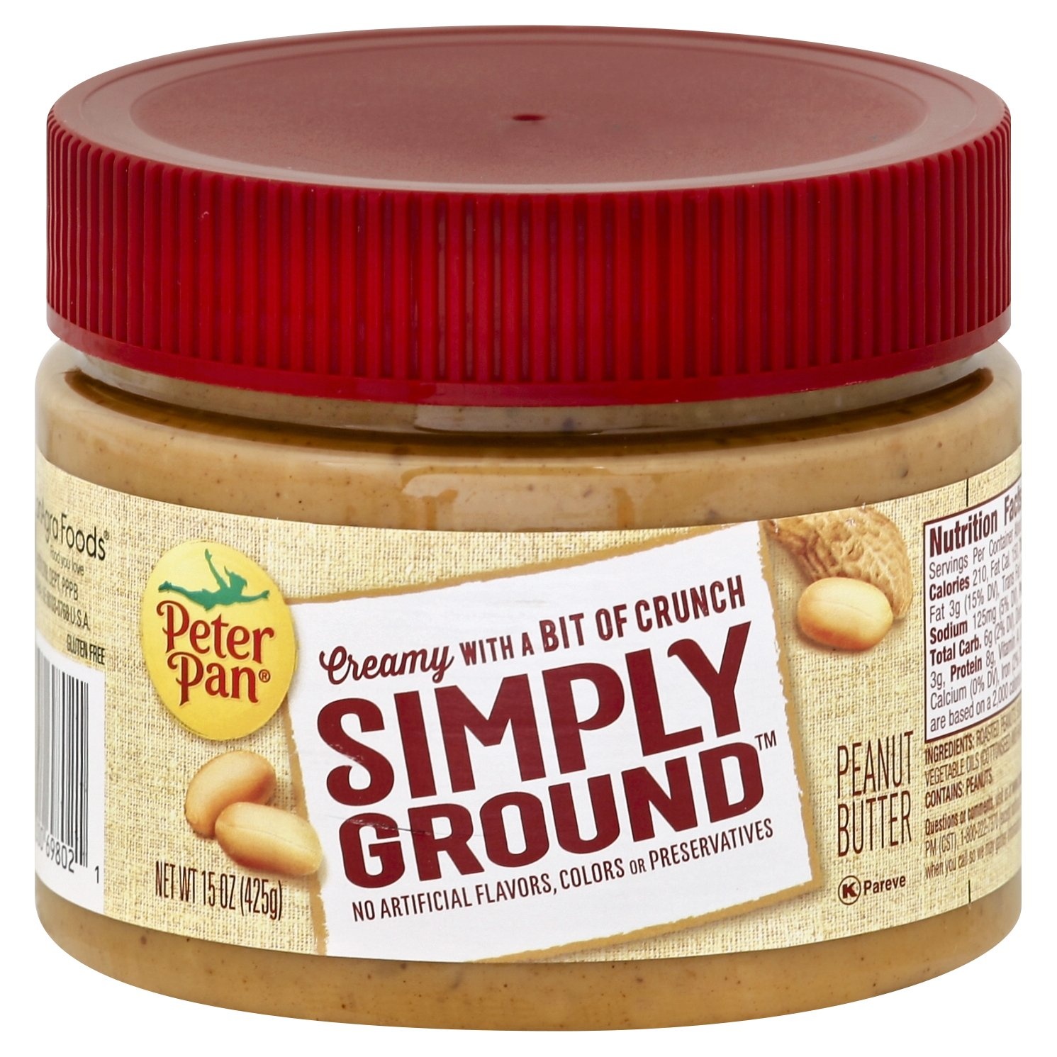 Peter Pan Simply Ground Peanut Butter 15 oz | Shipt