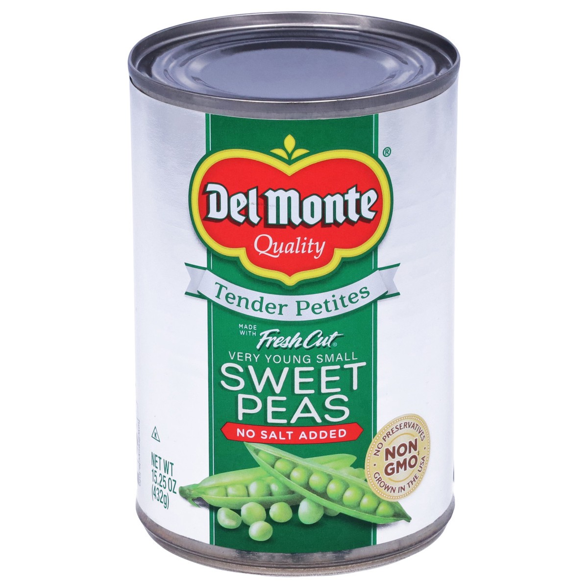slide 12 of 13, Del Monte Fresh Cut Tender Petites No Salt Added Sweet Peas 15.25 oz, 15.25 oz