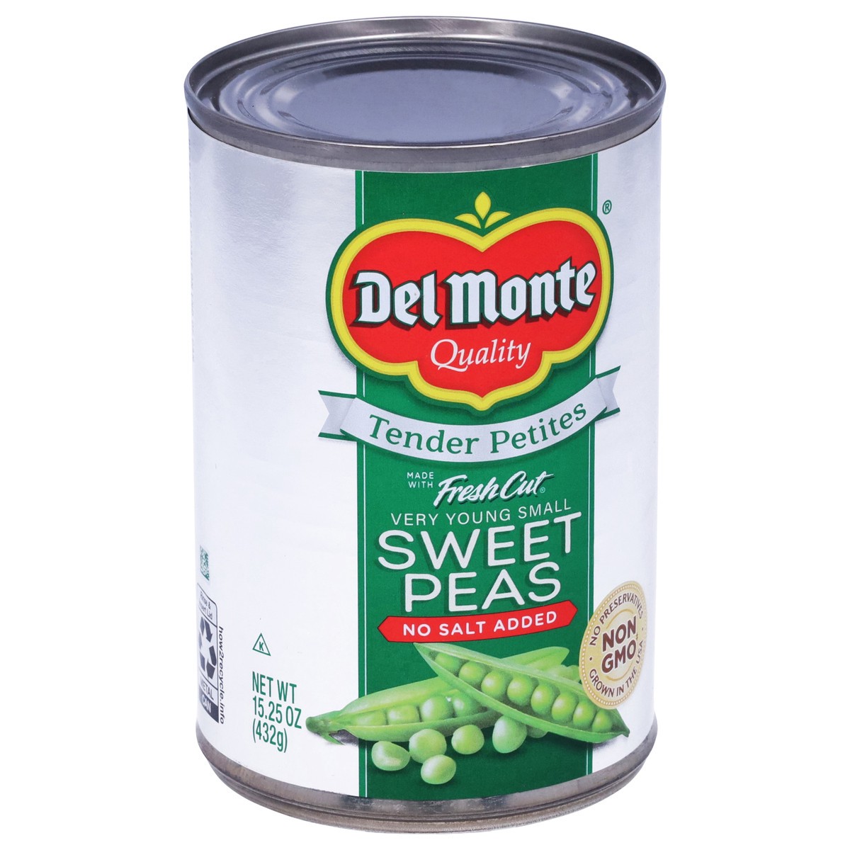 slide 10 of 13, Del Monte Fresh Cut Tender Petites No Salt Added Sweet Peas 15.25 oz, 15.25 oz