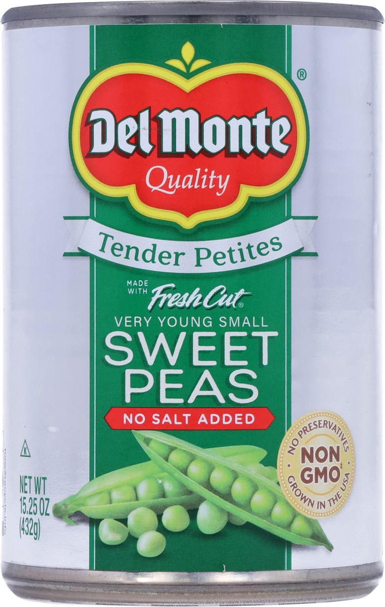 slide 7 of 13, Del Monte Fresh Cut Tender Petites No Salt Added Sweet Peas 15.25 oz, 15.25 oz