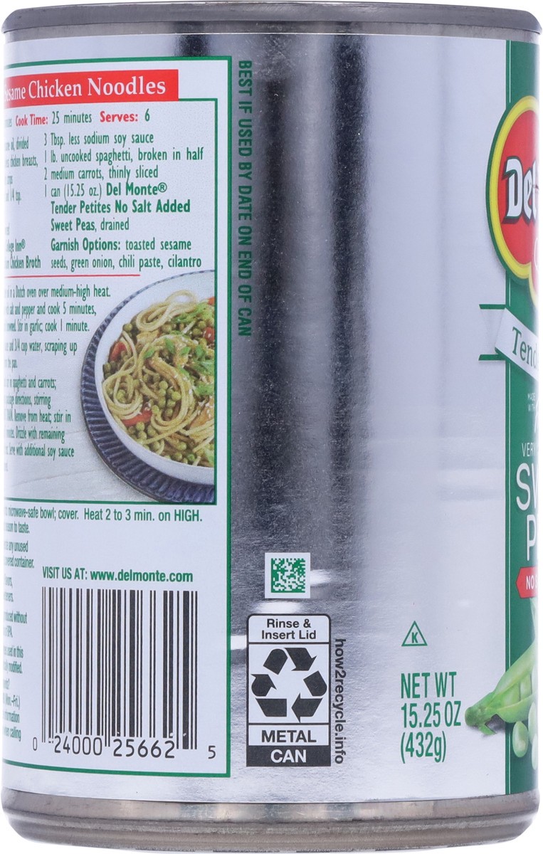 slide 3 of 13, Del Monte Fresh Cut Tender Petites No Salt Added Sweet Peas 15.25 oz, 15.25 oz