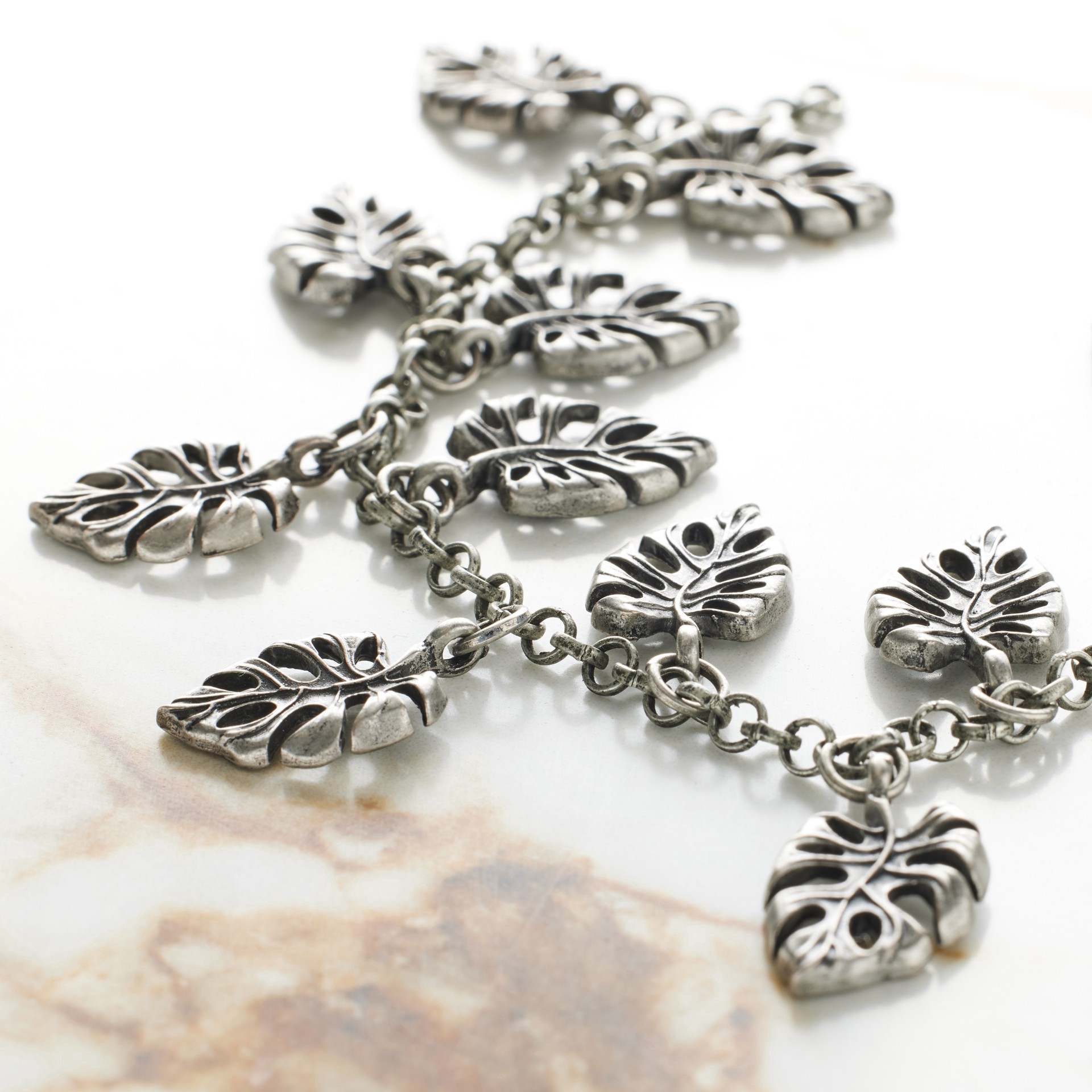 slide 3 of 3, Oxidized Silver Metal Palm Leaf Charms, 20mm By Bead Landing, 20 mm