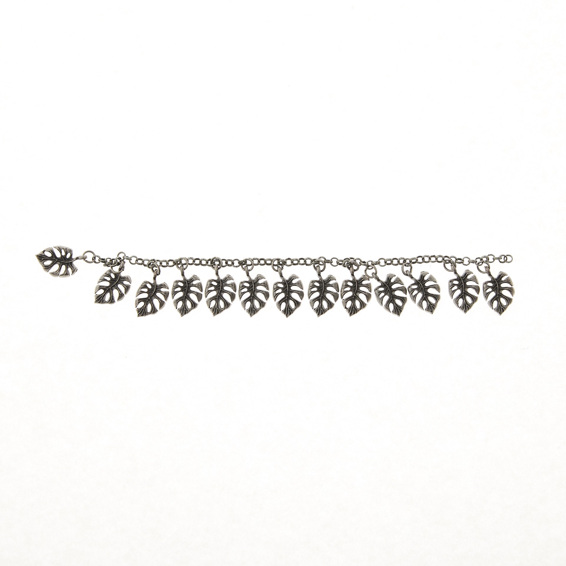 slide 2 of 3, Oxidized Silver Metal Palm Leaf Charms, 20mm By Bead Landing, 20 mm