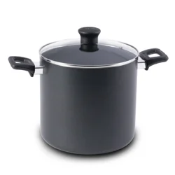 T Fal T-Fal Essentials Non-Stick Cookware, 8 quart Stockpot Black